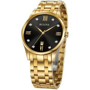 Bulova Gold Diamond Accent Watch! w/ box
